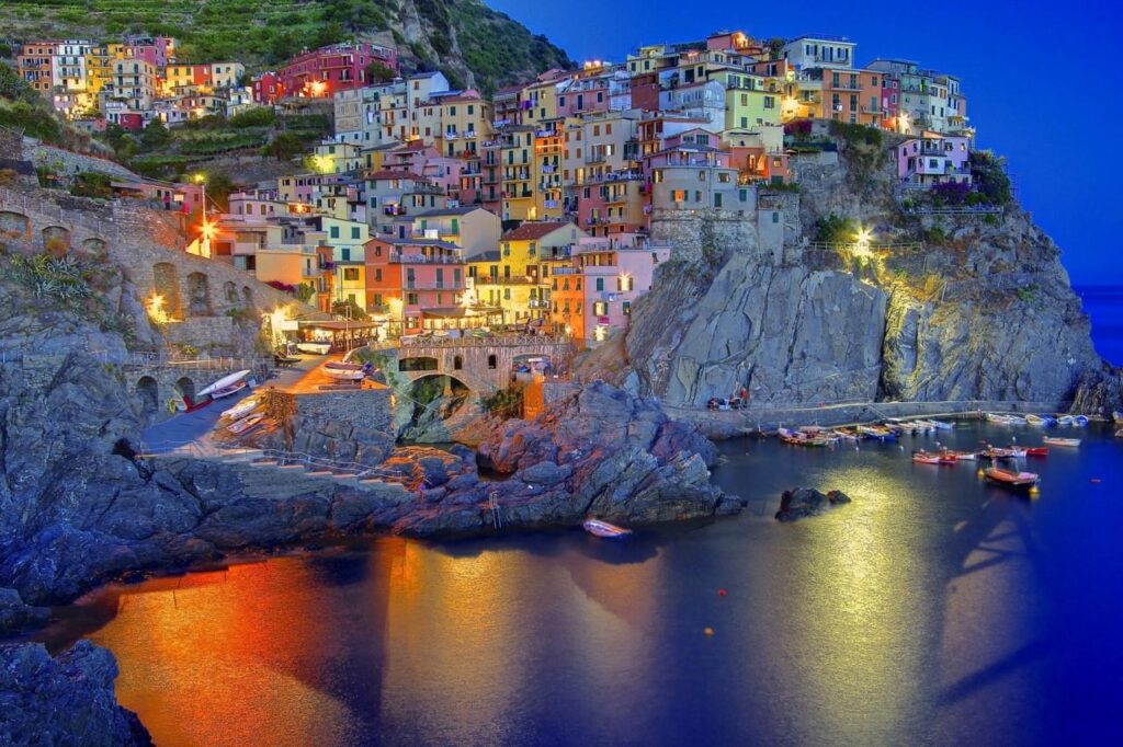 Manarola village at sunset